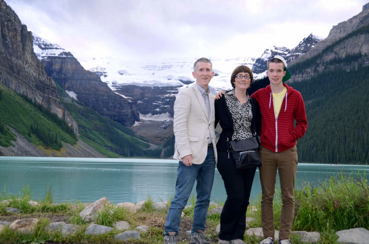 39 Jerome Ryan, Charlotte Ryan, Peter Ryan In Front Of Lake Louise And Mount Victoria Late Afternoon